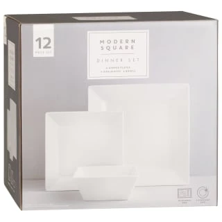 B&M Square Dinner Set 12pc - Image 2