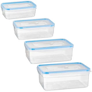 B&M Clip Top Food Containers 4pk - Blue