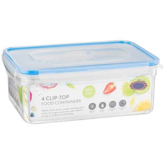 B&M Clip Top Food Containers 4pk - Blue - Image 2