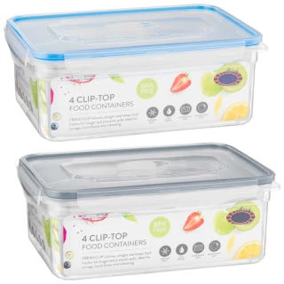 B&M Clip Top Food Containers 4pk - Blue - Image 7