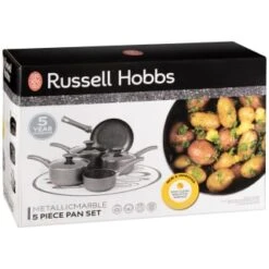 Russell Hobbs Metallic Marble Pan Set 5pc