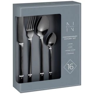 B&M Nickel Contemporary Cutlery Set 16pc - Image 2
